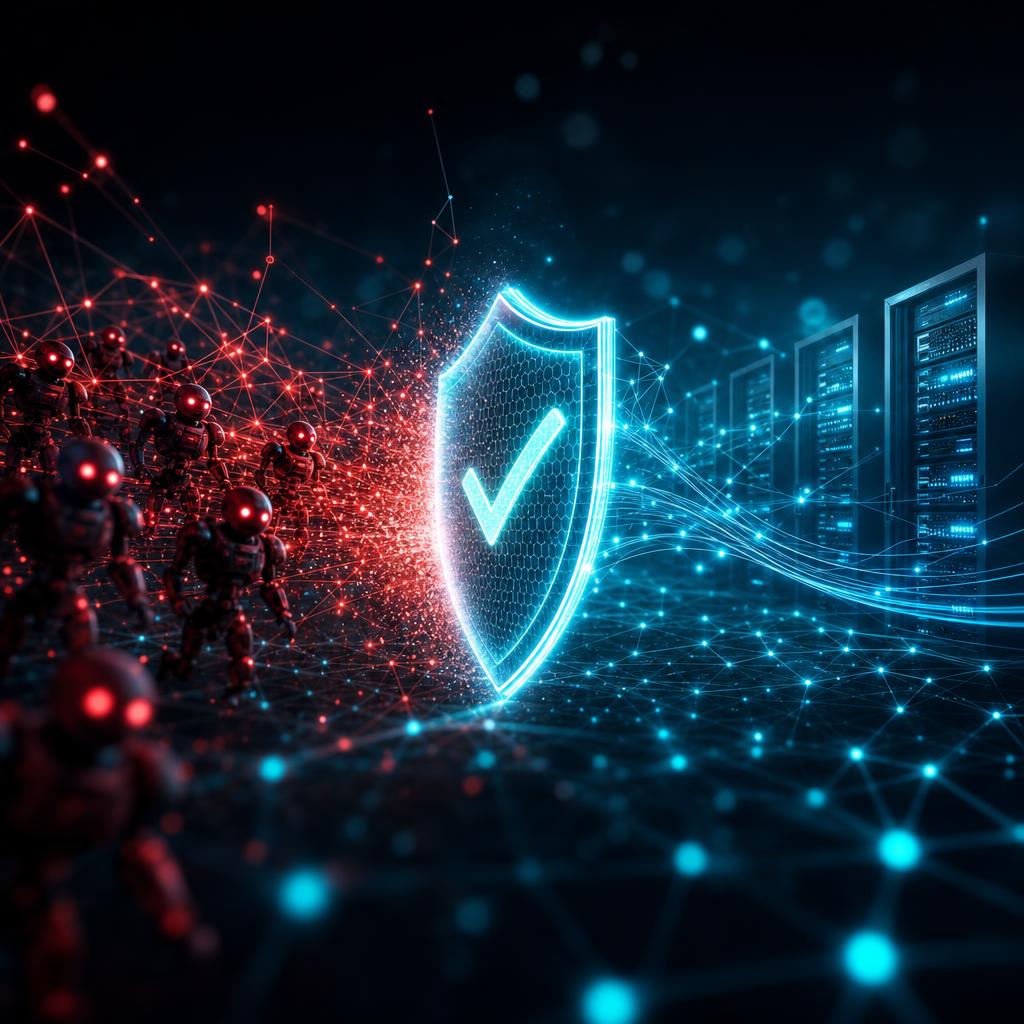 Bot detection platform dashboard showing real-time automated threat classification and blocking